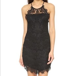 Free People Black Halter Lace Dress